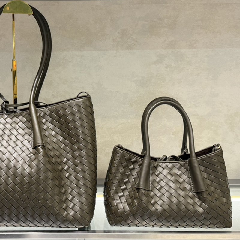 New Handmade Woven Women'S Bag Large Capacity Cowhide Shoulder Tote Bag Fashionable Handbag Simple Large Small Size Bag