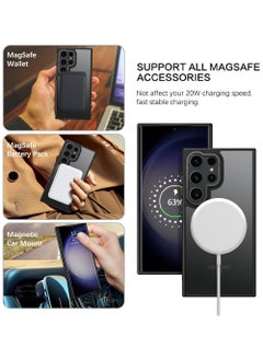 CaseNeo for Samsung S23 Ultra Case, Compatible with MagSafe, Magnetic Translucent Matte Back Shockproof Cover with Strong Magnet, Slim Thin Full Protection Phone Case for Galaxy S23 Ultra 5G (Black)  - Image 2