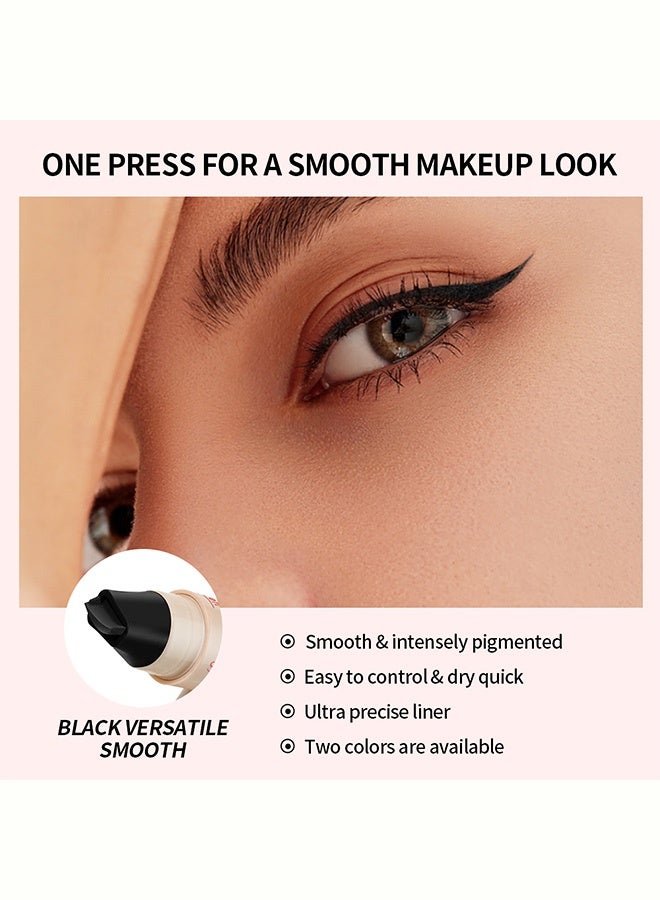SHEDOES Aelln Precision Eyeliner Stamp, Precision Eyeliner Stamp, Double Head Liquid Eyeliners Stamps Pens with Smudge-Proof, Easy to Use Eyeliners Stamps for Women (01# Black) - Image 4