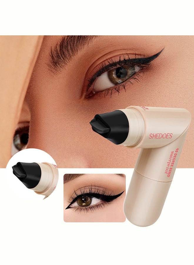 SHEDOES Aelln Precision Eyeliner Stamp, Precision Eyeliner Stamp, Double Head Liquid Eyeliners Stamps Pens with Smudge-Proof, Easy to Use Eyeliners Stamps for Women (01# Black) - Image 1