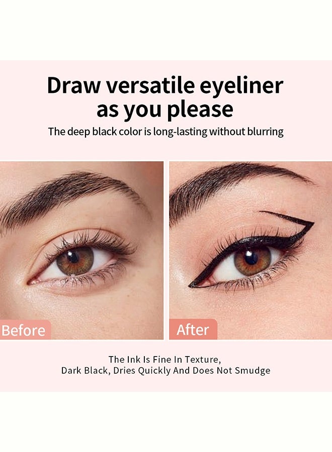 SHEDOES Aelln Precision Eyeliner Stamp, Precision Eyeliner Stamp, Double Head Liquid Eyeliners Stamps Pens with Smudge-Proof, Easy to Use Eyeliners Stamps for Women (01# Black) - Image 5