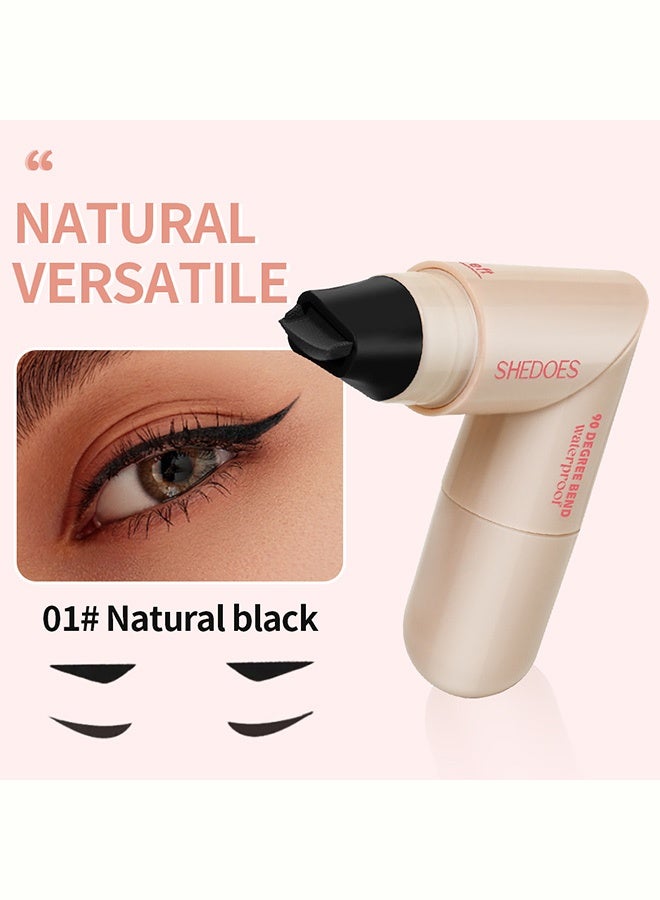 SHEDOES Aelln Precision Eyeliner Stamp, Precision Eyeliner Stamp, Double Head Liquid Eyeliners Stamps Pens with Smudge-Proof, Easy to Use Eyeliners Stamps for Women (01# Black) - Image 2