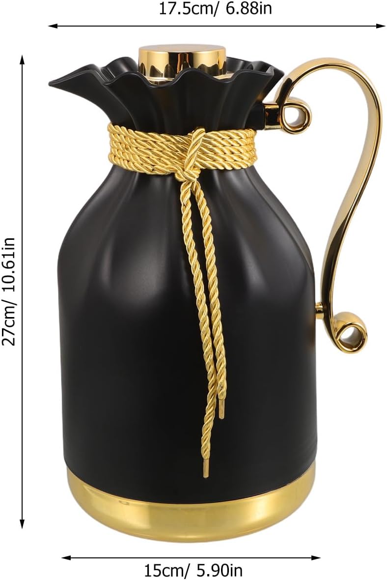 FOMIYES Thermal Coffee Carafe with 1l Glass Liner, Insulated Tea Flask for Hot Cold Drinks, Large Capacity Travel Thermal Pot for Office and Home Use - Image 2