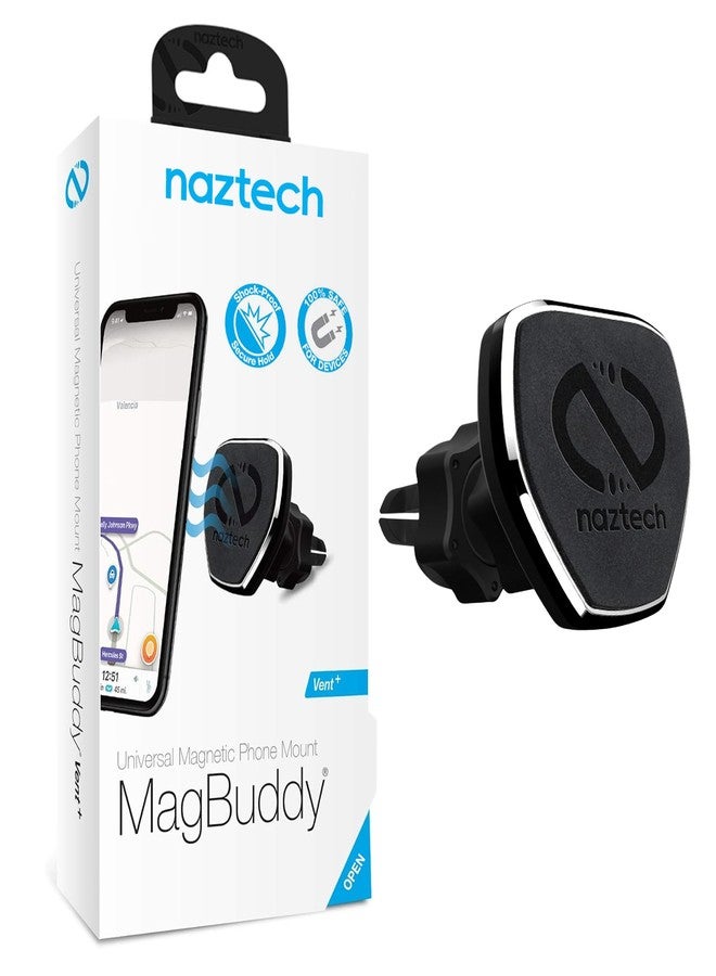 Naztech MagBuddy Car Air Vent Cell Phone Holder Mount [Hands Free - Easily Install] Universal for iPhone 15/14/13 Galaxy S24/S23, Pixel & More [Black] - Image 1