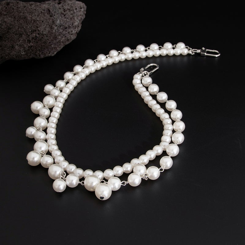 SHIXIN European and American Cross-Border Jewelry: Minimalist Rhinestone-Encrusted Cross Jeans Chain Pendant, Instagram-Inspired Pearl Bead Waist Chain - Image 4