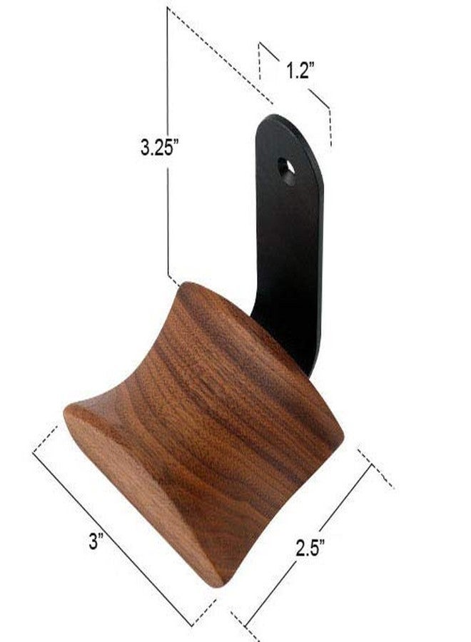 KiaoTime Headphone Hanger Headset Stand Hook Walnut Wood Headphone Holder Rack Hook Desk Tabletop Wall Mount Tape Under-Desk Headphone Hanger Holder, Universal Fit (Wall Mount) - Image 5