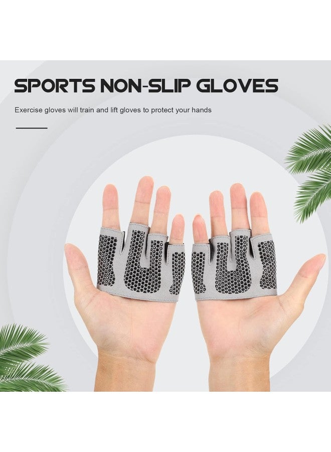 klarako 2Pcs Yoga Gloves Barehand Gloves Non- Slip Fitness Gloves Exercise Gloves Minimalist Half Gloves Exercise Fitness Accessories (Black) - Image 1