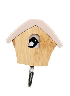 huanyin Wall Sticky Hooks , Self adhesive Strong Sticky Hooks Children Clothes Hanging Magic Unique Birdhouse Wall Hook, 2 Pieces Bamboo Wall Hooks For Hanging Kids Clothes, Coats and Hats  - Image 4