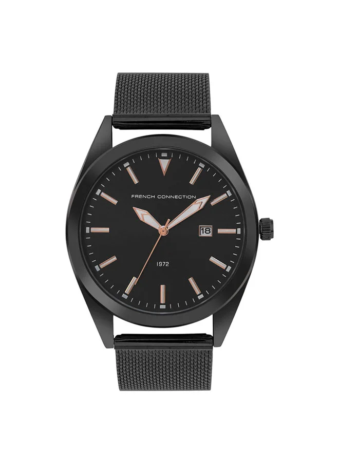 French Connection 42mm Men's Quartz Watch with Black Dial