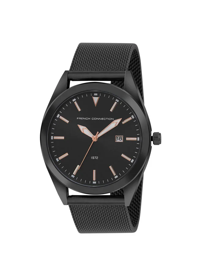 French Connection 42mm Men's Quartz Watch with Black Dial