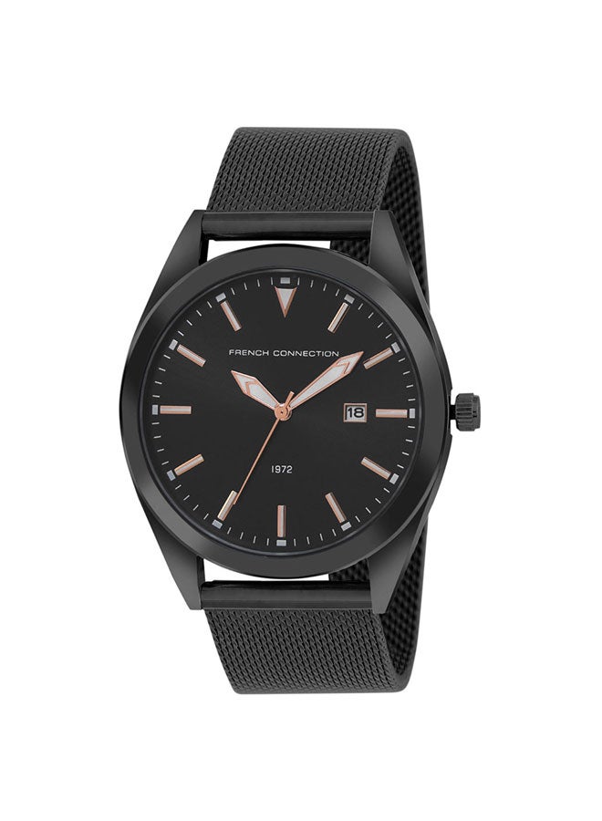 French Connection 42mm Men's Quartz Watch with Black Dial - Image 2