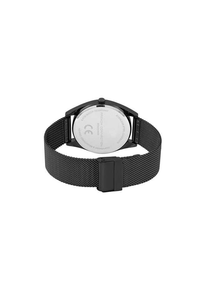 French Connection 42mm Men's Quartz Watch with Black Dial - Image 3