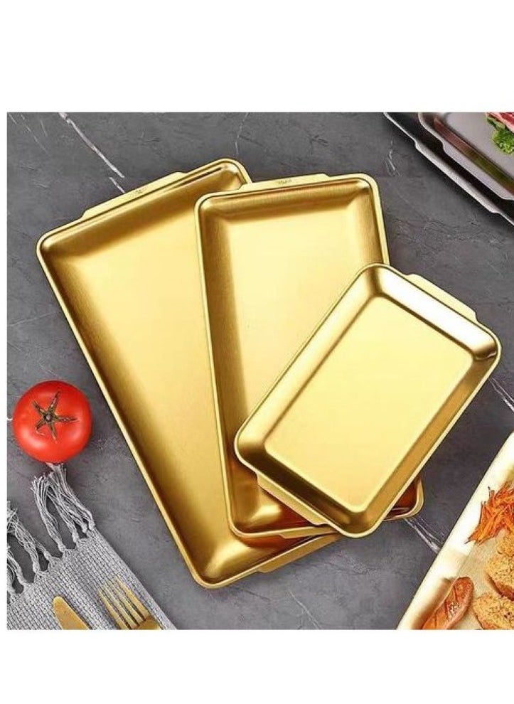 ماركة غير محددة - صينية تقديم مستطيلة مذهب جودة عالي جدا مقاس صغير - Image 1