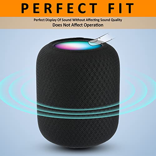 BANGCHEER Speaker Dust Cover Suitable for Homepod 2 gen Speaker, Mesh Cloth, Smart Cover with Charging Hole, High-Grade Nylon,Black,Pack of 1 - Image 4