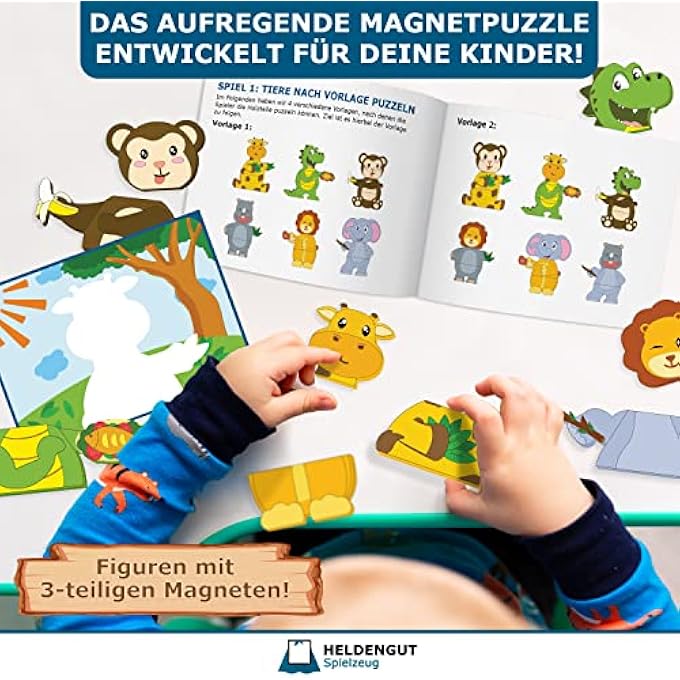 WOODEN MAGNETIC PUZZLE FOR BABIES FROM 1 YEAR - MAGNETIC PUZZLE WITH WOODEN ANIMALS EXTRA DURABLE FROM 1 YEAR - Image 4
