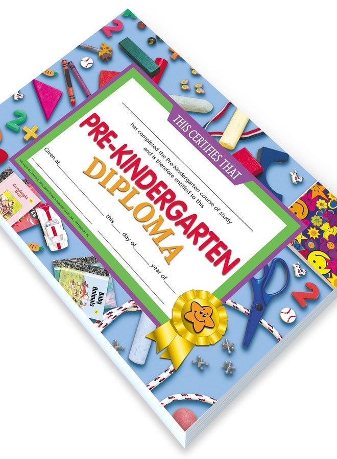 Hayes Preschool Kindergarten Diplomas, Pre Kindergarten, Pre-K, Recognition, Award Students, Blue Background, Graduation, End of The Year, 8.5" x 11" - 30 Pack of Diplomas - Image 1