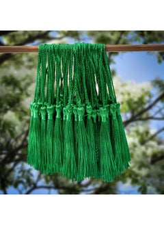 Generic 100 Pieces Emerald Green Color Tassels 13cm/5-Inch Silky Handmade Soft Tassels Floss Bookmark Tassels with 2-Inch Cord Loop for Jewelry Making, DIY Projects, Bookmarks  - Image 4