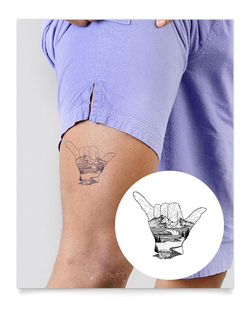 inkbox Inkbox Temporary Tattoos, Semi-Permanent Tattoo, One Premium Easy Long Lasting, Water-Resistant Temp Tattoo with For Now Ink - Lasts 1-2 Weeks, Aloha Life, 4 x 4 in 
