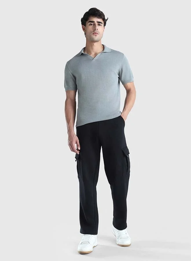 Musclemind grey Men's Flat Knit Polo for Men | Best Price UAE