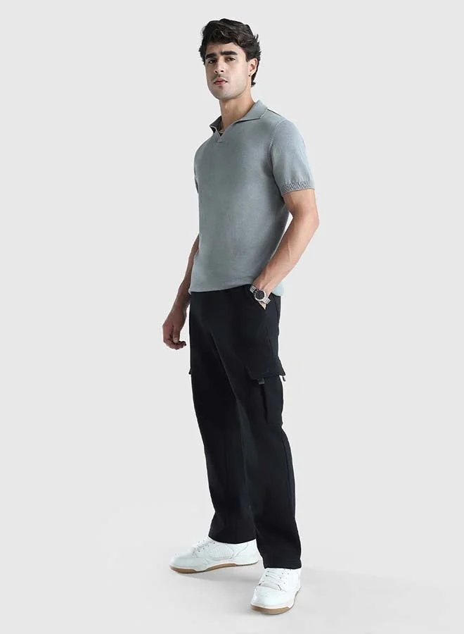 Musclemind grey Men's Flat Knit Polo for Men | Best Price UAE