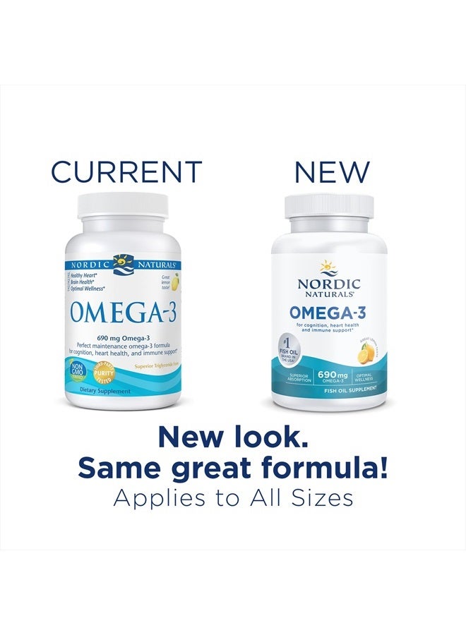 NORDIC NATURALS Omega-3, Lemon Flavor - 120 Soft Gels - 690 mg Omega-3 - Fish Oil - EPA & DHA - Immune Support, Brain & Heart Health, Optimal Wellness - Non-GMO - 60 Servings - Image 5