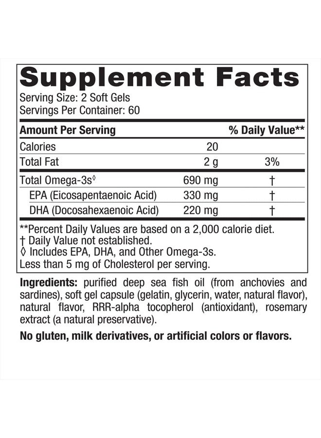 NORDIC NATURALS Omega-3, Lemon Flavor - 120 Soft Gels - 690 mg Omega-3 - Fish Oil - EPA & DHA - Immune Support, Brain & Heart Health, Optimal Wellness - Non-GMO - 60 Servings - Image 2