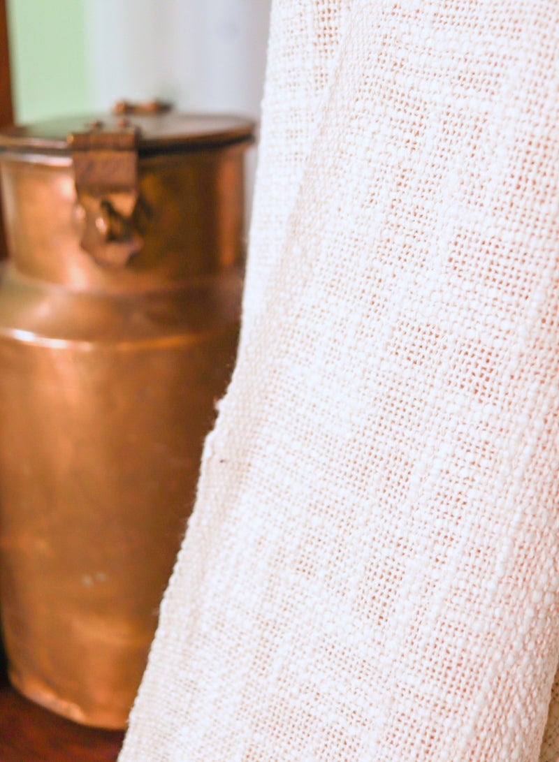 OJARIYA Handwoven Organic Cotton Premium Handloom Cream Sofa Throw Blanket  - Image 3