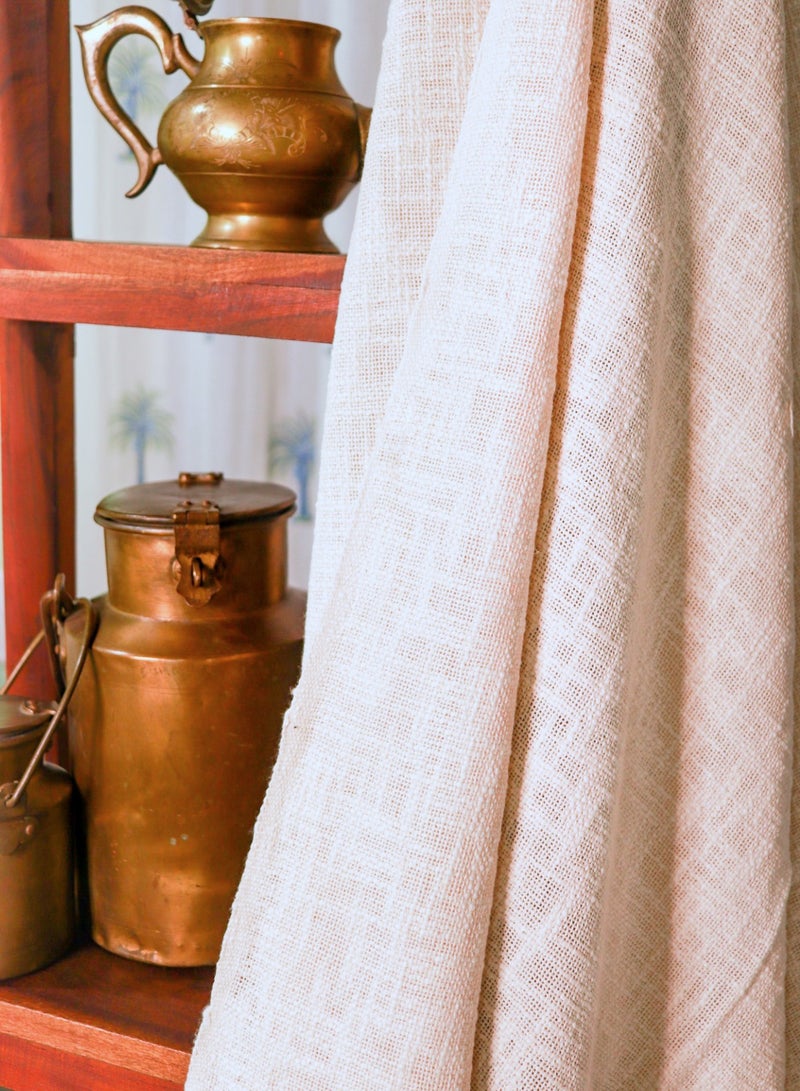 OJARIYA Handwoven Organic Cotton Premium Handloom Cream Sofa Throw Blanket  - Image 4