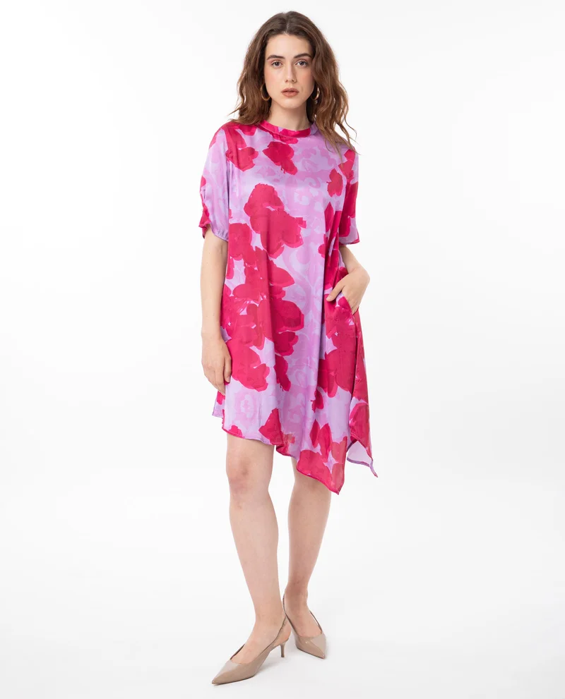 Rareism Women's Two-Tone Asymmetrical Knee-Length Dress