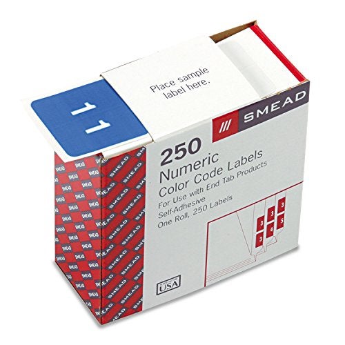 Smead DCC Color-Coded Numeric Label, 1, Label Roll, Light Blue, 250 Labels per Roll (67421) - Image 2
