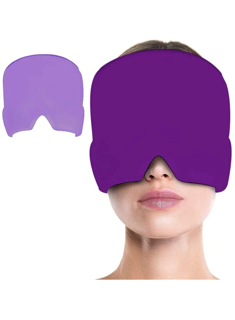 ACLIX Ice Head Wrap Form Fitting Gel Headache Relief Hat Cold Therapy Mask Migraine Hat Cold Migraine Mask Comfortable & Stretchable Pack Eye Mask for Puffy Eyes Tension Sinus & Stress - Image 1