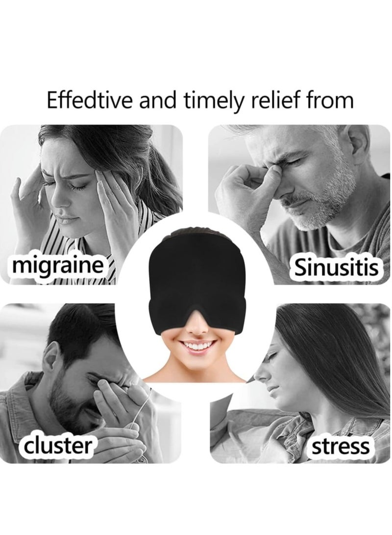 ACLIX Ice Head Wrap Form Fitting Gel Headache Relief Hat Cold Therapy Mask Migraine Hat Cold Migraine Mask Comfortable & Stretchable Pack Eye Mask for Puffy Eyes Tension Sinus & Stress - Image 2
