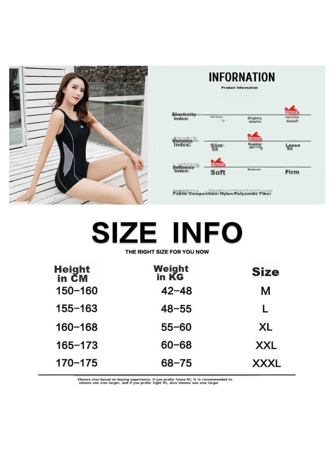 Yingfa Women's Swimsuit, Fashionable And Dynamic Casual Hot Spring Resort Swimwear, One-piece Athletic Boyshort Slimming Swimsuit - Image 5