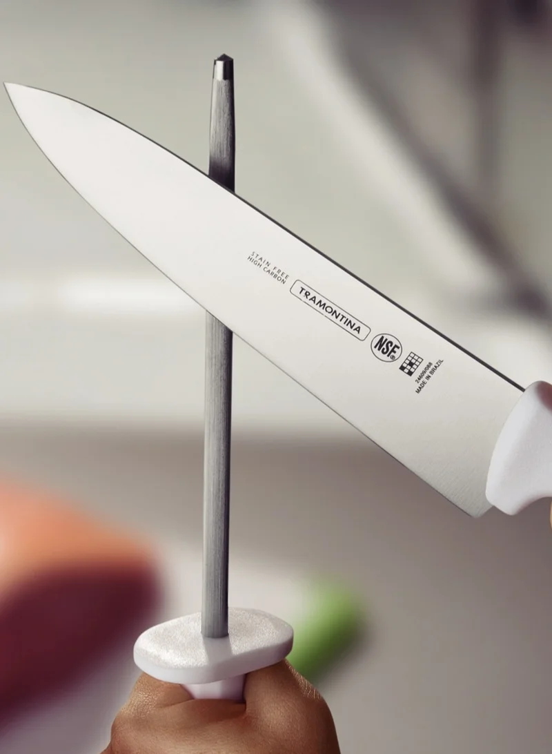 ترامونتينا Tramontina Professional 12 Inches Meat Knife with Stainless Steel Blade and White Polypropylene Handle with Antimicrobial Protection