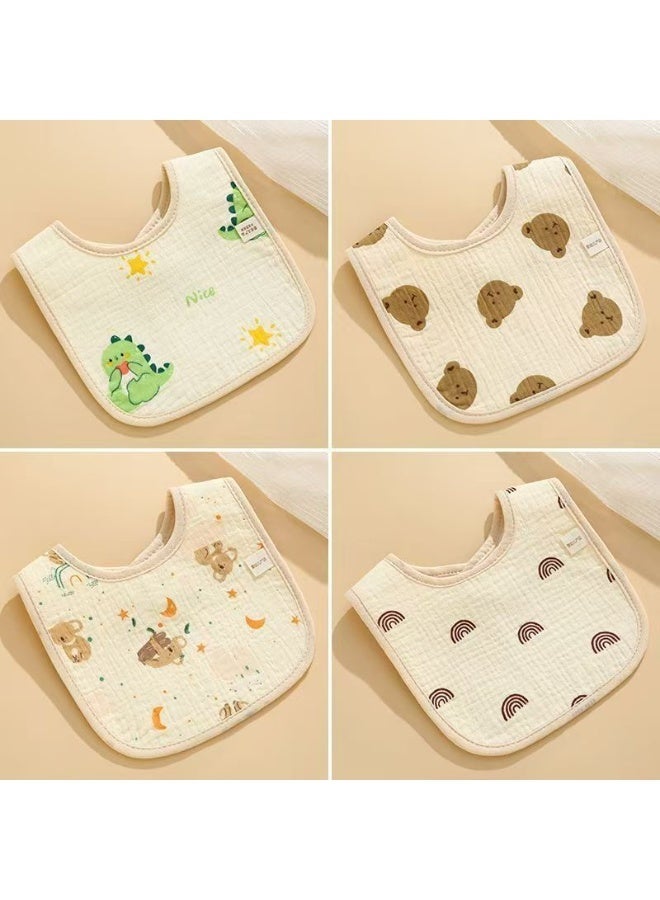 5 Pack Organic Cotton Muslin baby Bibs with Waterproof TPU Backing - Image 2