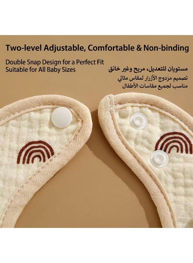 5 Pack Organic Cotton Muslin baby Bibs with Waterproof TPU Backing - Image 4