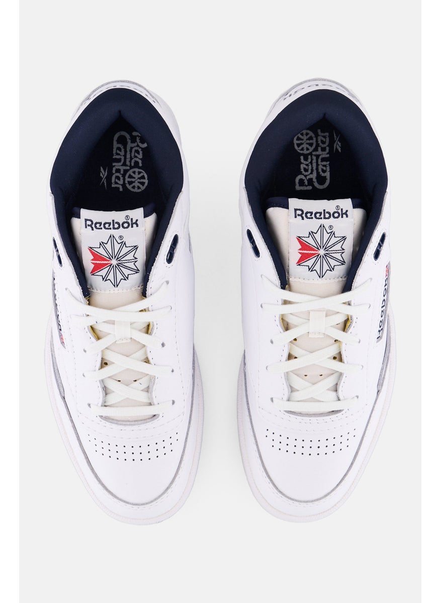 Reebok Men Club C Mid II Vintage Lace Up Tennis Shoes, White  - Image 3