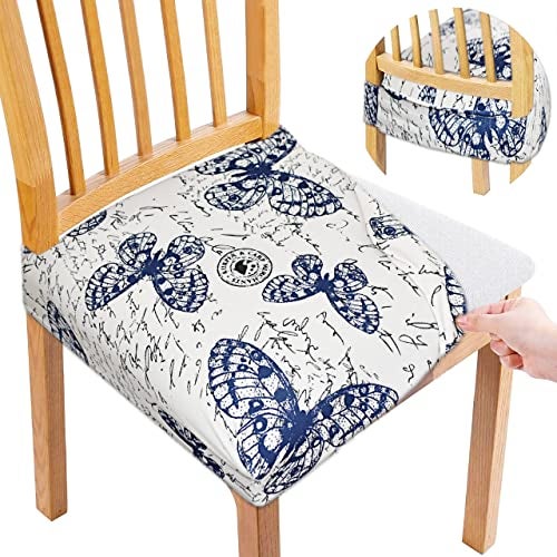 AMAZE ATTIRES Universal Size Dining Chair Seat Cover Set of 6 Seater pcs are Easily Washable Strechable and Comfortable for Dining Room Home Decor Slip Cover (Butterfly) - Image 1