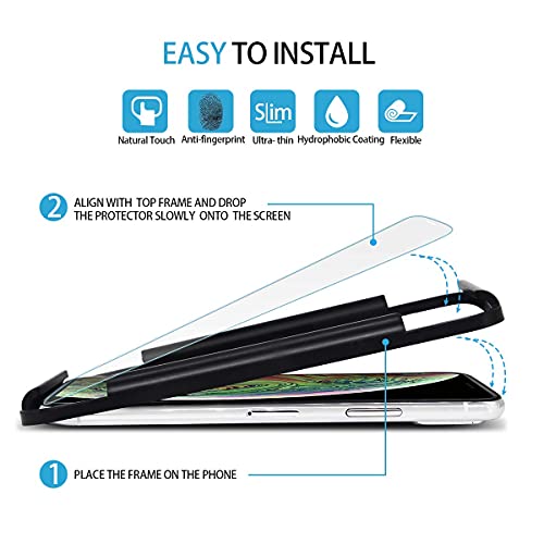 ImpactStrong Shatterproof Tempered Glass Screen Protector for iPhone 11 / iPhone XR [Easy Installation Frame] [Bubble Free] [9H Hardness] [Full Coverage] Case Friendly, 6.1 Inch - (3-Pack) - Image 3