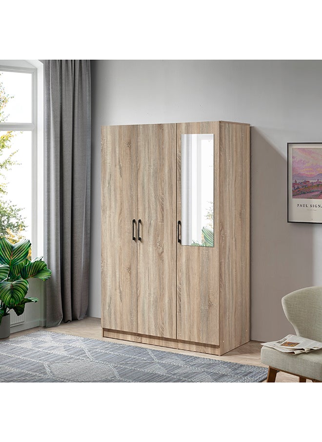 Home Box - Oasis Cambridge 3-Door Wardrobe with Mirror and Drawer with Lock 55 x 190 x 120 cm - Image 1