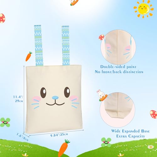 Party to Be Easter Canvas Bags for Kids Easter Bunny Bags for Girls Boys - Image 4