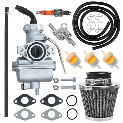 HOLATO PZ20 Carburetor Carb Air filter Fuel Line Kit for 50cc125cc Taotao ATA110B 125D Boulder B1 TForce Coolster Apollo kazuma Kids ATV Four Wheeler XR70 XR80 CRF70 CRF80F Dirt Pit bike BLACK - Image 1