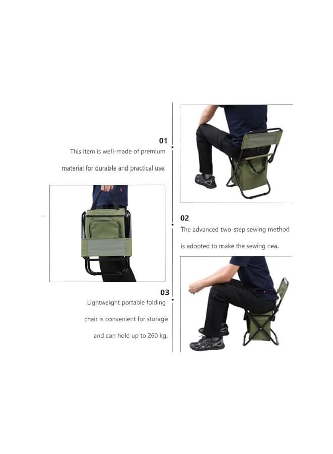 PROMASS Portable Outdoor Folding Chair Fishing Chair Folding Stool Camping Fishing Stool Adult With Heat Preservation Ice Pack Foldable Picnic Chair Outdoor Chair - Image 4