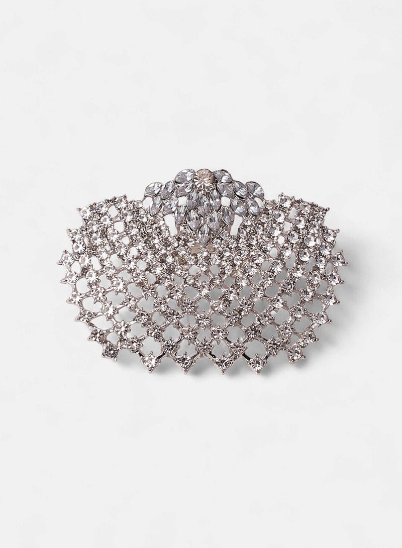 SOHI SOHI Women's The Bling-Butterfly Statement Ring For Party Wear | Crystal  Colour | Alloy Material | Adjustable Closure | Artificial Stone Ring | Statement Ring For Women & Girls  - Image 4