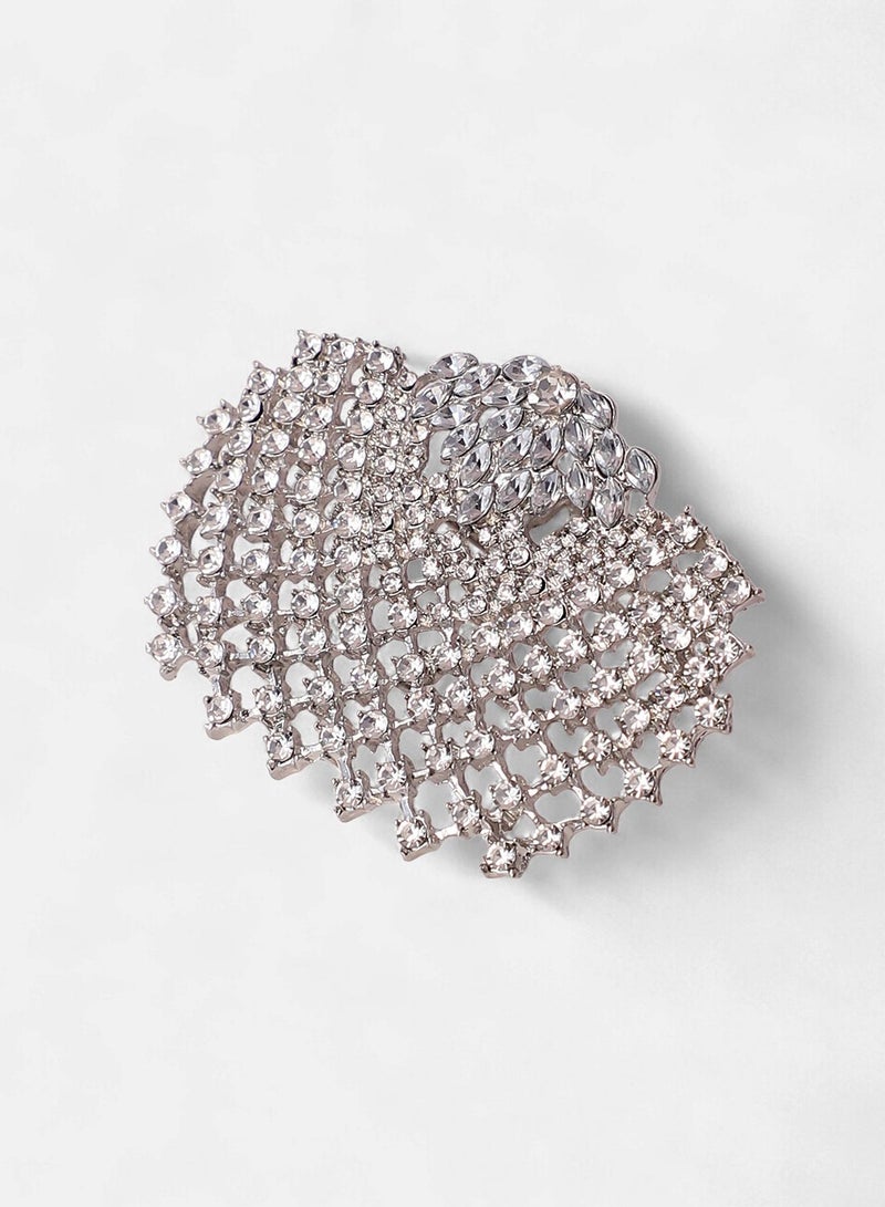 SOHI SOHI Women's The Bling-Butterfly Statement Ring For Party Wear | Crystal  Colour | Alloy Material | Adjustable Closure | Artificial Stone Ring | Statement Ring For Women & Girls  - Image 5