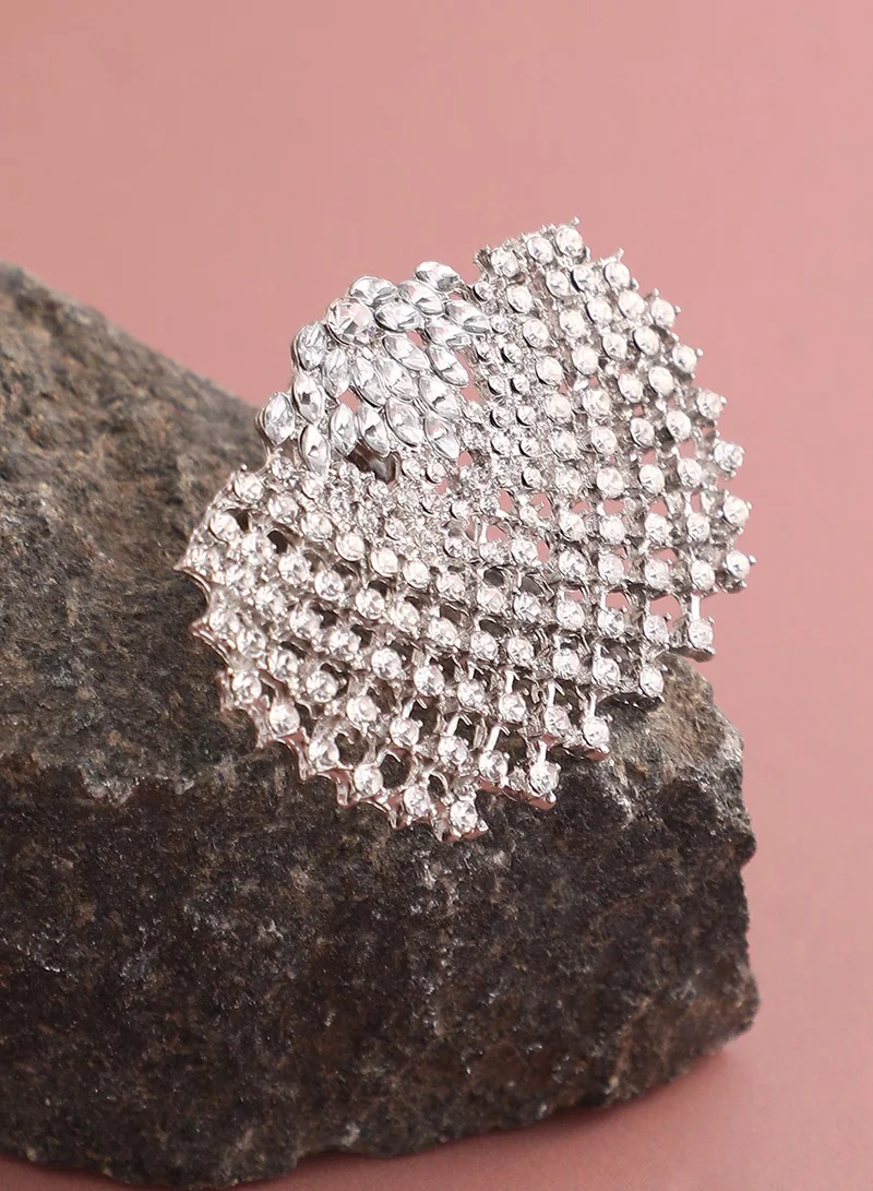 SOHI SOHI Women's The Bling-Butterfly Statement Ring For Party Wear | Crystal  Colour | Alloy Material | Adjustable Closure | Artificial Stone Ring | Statement Ring For Women & Girls