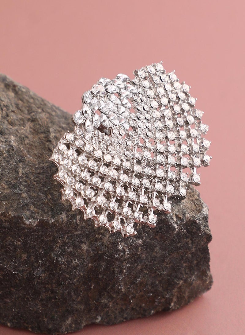 SOHI SOHI Women's The Bling-Butterfly Statement Ring For Party Wear | Crystal  Colour | Alloy Material | Adjustable Closure | Artificial Stone Ring | Statement Ring For Women & Girls  - Image 1