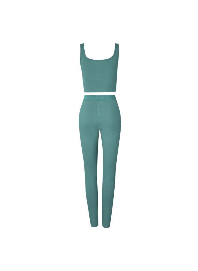 Generic European And American Striped 202 Spring And Summer Hot Women's New Vest Trousers Sports Yoga Suit Women