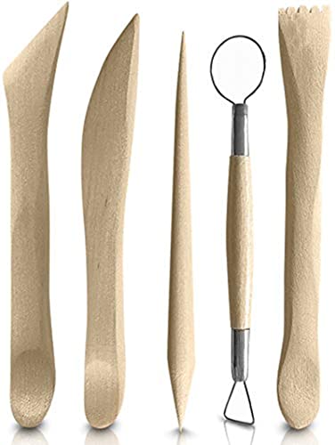 Zittop Polymer Clay Sculpting Tools Set - 5 Pcs Pottery Tool Kit - Ceramic Pottery & Clay Ribbon Wood Modeling Tools Kit (5 Pack) - Image 1