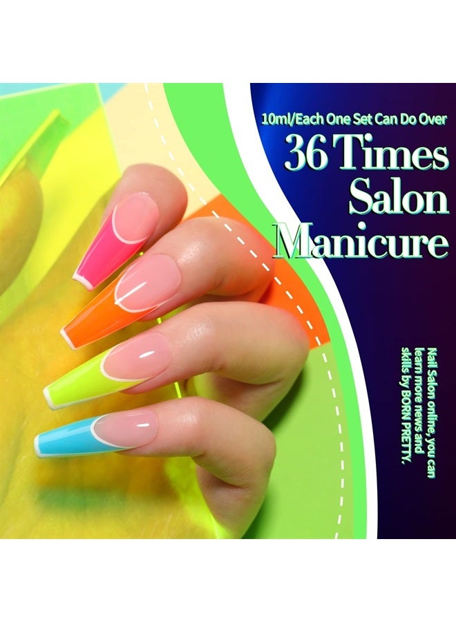 Born Pretty Neon Gel Nail Polish Set Fluorescent Gel polish Orange Hot Pink Blue Yellow Green Purple Vibrant Spring Summer Gel Polish Soak Off UV LED Gel Nail Polish Nail Art Manicure 6PCS 10ML - Image 3